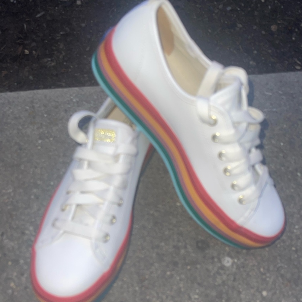 Keds White Sneakers with Colorful Soles